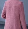 媽媽裝春秋毛呢大衣新款短款外套中老年人女裝洋氣50-60歲上衣服 紅色【上衣】 4XL 建議135-150斤 曬單實(shí)拍圖