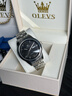 歐利時(shí)（OLEVS）瑞士認證品牌手表男士機械表全自動(dòng)十大名表進(jìn)口機芯生日禮物男表 銀黑鋼帶/進(jìn)口機芯/禮盒包裝 曬單實(shí)拍圖
