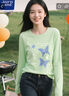 JEANSWEST CLUB真維斯T恤女2025新款寬松時(shí)尚春秋款長(cháng)袖女士純棉透氣女款上衣 曬單實(shí)拍圖