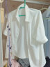 欧莎（OSA）OL通勤白色短袖雪纺衬衫女设计感小众新款衬衣上衣 白色 M 实拍图
