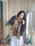恒源祥美拉德圍巾情侶男女2024新款秋冬季韓版百搭格子學(xué)生圍脖保暖穿搭 卡其色 曬單實(shí)拍圖