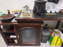 小木窩茶臺  黑胡桃木茶桌旋轉茶臺實(shí)木可折疊小推車(chē)可移動(dòng)茶水柜 旋轉茶臺 【帶燒水壺】組裝 曬單實(shí)拍圖