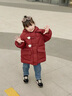 G.DUCKKIDS小黃鴨童裝女童棉服冬季新款加厚保暖女寶寶棉襖冬裝新年拜年服女 紅色【不含包包】 100 尺碼2~3歲【90-100cm】cm 曬單實(shí)拍圖