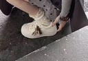 達芙妮松糕軟底小白鞋女鞋百搭潮流厚底舒適可愛(ài)休閑板鞋 米白色 37 曬單實(shí)拍圖