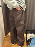 馬克華菲休閑褲男士秋冬工裝闊腿褲美式直筒秋季長(cháng)褲子 大地色加絨 XL 曬單實(shí)拍圖
