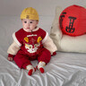 優(yōu)奇嬰兒衣服寶寶過(guò)年衣服拜年服紅色棉服加厚冬季連體衣新生兒周歲服 紅色刺繡年服【不含配飾】 73cm 曬單實(shí)拍圖