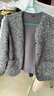 優(yōu)衣庫女裝仿羊羔絨搖粒絨圓領(lǐng)開(kāi)衫/千金風(fēng)外套472938 07 青灰色 M /160/84A 曬單實(shí)拍圖