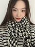 OTHER MIX新款美拉德仿羊絨格子圍巾女秋冬季加厚保暖披肩兩用純色學(xué)生圍脖 經(jīng)典千鳥(niǎo)格 黑白 曬單實(shí)拍圖