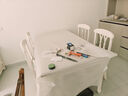 一具一家法式中古風(fēng)餐桌白色全實(shí)木帶抽屜長(cháng)方形家用飯桌子 1.6米餐桌+硬板餐椅4把 曬單實(shí)拍圖