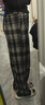 唐獅（TonLion）2024女休閑顯瘦松緊格紋加絨休閑褲 黑色調 XL  曬單實(shí)拍圖