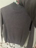 GXG奧萊 2024年秋冬新品GXG男士含羊毛半高領(lǐng)毛衣打底針織衫男 麻灰色 165/S 曬單實(shí)拍圖