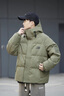 真維斯羽絨服男士連帽潮牌休閑鴨絨保暖情侶款外套男冬季加厚面包服防寒 橄欖綠 XL 曬單實(shí)拍圖