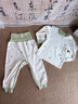 婧麒（JOYNCLEON）新生嬰兒衣服純棉秋款初生男女寶寶春秋睡衣分體打底內衣套裝 蒲公英綠色+蒲公英咖色 80 cm 曬單實(shí)拍圖