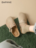 達芙妮勃肯鞋女外穿2025新款真皮夏季厚底一腳蹬勃肯涼拖包頭半拖鞋子 杏色 38 曬單實(shí)拍圖