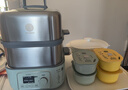北鼎（Buydeem）電蒸鍋 家用不銹鋼電燉鍋 大容量多功能鍋一鍋多用蒸鍋大號智能蒸燉鍋定時(shí)預約蒸汽鍋 【雙拼套餐】G68淺杉綠+燉盅+蒸盤(pán)+豬豬盒*4 曬單實(shí)拍圖