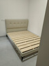 微瀾薄床頭床齊邊床皮床超厚榫卯板實(shí)木床床架小戶(hù)型排骨架雙人床定制 智能感應夜燈真皮床(米白色) 1800mm*2000mm【2.8cm厚床板】 曬單實(shí)拍圖