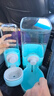 兔子飲水機貓自動(dòng)喂食器狗喝水掛式狗狗喂水寵物貓咪水壺懸掛食盆 天空藍-飲水器+喂食器 曬單實(shí)拍圖