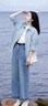鹿依檸休閑褲女裝套裝2025春夏新款時(shí)尚百搭海鹽系藍色防曬襯衫牛仔褲子 藍色襯衫+內搭+牛仔褲 XL 曬單實(shí)拍圖