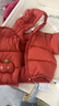 巴拉巴拉童裝兒童羽絨服寶寶男女童2025冬裝新款嬰兒外套保暖上衣泡芙羽絨 紅色小南瓜61003-白鴨絨 90 （充絨量71g 適合1-2歲） 曬單實(shí)拍圖