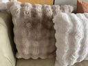 駱易家（LORiCA）客廳沙發(fā)抱枕頭床上大靠背家用毛絨床頭靠枕冬季方形大抱枕套靠墊 咖色-暖絨【加長(cháng)仿兔絨】 50cm*50cm 含枕芯 抱枕(枕套+枕芯) 曬單實(shí)拍圖