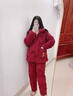 浪莎（LangSha）情侶睡衣冬季女加絨加厚珊瑚絨三層夾棉囍紅色結婚男士睡衣秋冬天 主圖款ZX431紅色刺繡愛(ài)心口袋 M [女]炒厚三層夾棉珊瑚絨 曬單實(shí)拍圖