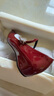 蘇茵茵奧黛麗女士4cm內增高尖頭通勤ol單鞋女瑪麗珍鞋 酒紅色 36 曬單實(shí)拍圖