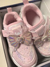 迪士尼童鞋女童冬季加絨跑步鞋水晶二棉厚底運動(dòng)鞋DST1003 粉色 29碼  曬單實(shí)拍圖