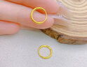 中國黃金（CHINA GOLD）碎碎冰黃金耳環(huán)女999足金耳圈扣耳釘平安夜圣誕節禮物送女朋友 金重約0.9g【足金碎碎冰耳環(huán)】 曬單實(shí)拍圖