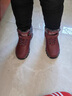 足力健大師老人棉鞋女冬季媽媽鞋加絨保暖老年健步休閑鞋東北抗寒防滑雪地靴 女款棗紅 （送襪子） 40 曬單實(shí)拍圖
