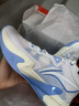 李寧（LI-NING）【輕速1.0】春夏季透氣網(wǎng)面籃球鞋男鞋支撐穩定比賽鞋ABAS041 熒光繡藍紫/雪青藍-4 40 曬單實(shí)拍圖