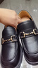 百思圖24春季商場(chǎng)同款簡(jiǎn)約金屬扣樂(lè )福鞋粗跟女單鞋CB103AA4 黑色 38 曬單實(shí)拍圖