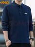 JEEP長(cháng)袖T恤男秋冬季寬松休閑polo領(lǐng)打底衫男士衣服男裝 寶藍 XL 曬單實(shí)拍圖