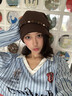 爾山集秋冬季百搭針織堆堆帽子女復古星星流蘇冷帽寬松顯臉小套頭帽子潮 咖啡色流蘇堆堆帽 曬單實(shí)拍圖