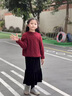 moonkids紅色毛衣女童2025新年衣服兒童拜年服喜慶冬裝加厚毛衣套裝秋冬季 19741紅色 130 130cm 曬單實(shí)拍圖