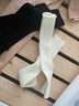 貓人女士襪子女秋冬【jk原宿針織襪套】小腿襪黑白堆堆襪25年新品2雙 曬單實(shí)拍圖