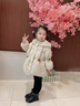 G.duck女童洋氣小香風(fēng)冬季加厚羽絨服女寶寶新款韓版保暖輕薄冬裝潮 杏色 120cm 曬單實(shí)拍圖