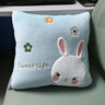 浪莎（langsha）牛奶絨抱枕被子兩用折疊空調被辦公室午睡毯子汽車(chē)抱枕蓋毯二合一 刺繡調皮狗-淺藍色【雙面牛奶絨】 40cm*40cm 含枕芯 展開(kāi)100*150cm 曬單實(shí)拍圖