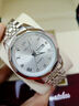 勞力士王子瑞士手表男士石英表夜光防水時(shí)尚超薄精鋼雙日歷男表 本色白面【官方標配】 曬單實(shí)拍圖