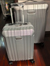 新秀麗（Samsonite）行李箱20英寸+28英寸拉桿箱子母套裝箱旅行密碼箱N(xiāo)X0銀色 曬單實(shí)拍圖