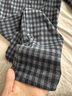 棉致加絨加厚毛呢格子休閑褲子女秋冬季新款胖mm高腰遮胯垂感闊腿褲 深灰色【A575常規(guī)加絨】 L 105-120斤 曬單實(shí)拍圖