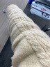 科蒙博卡秋冬季純色加厚羊絨衫女別致高級針織開(kāi)衫 海貝米 2XL 曬單實(shí)拍圖