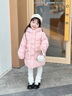 G.duck小黃鴨童裝女童羽絨服2024新款洋氣冬季女寶寶加厚中長(cháng)款兒童冬裝 米白 100 建議2~3歲【 90-100cm】cm 曬單實(shí)拍圖