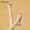 DAPHNE達芙妮涼鞋女夏兩穿一字帶涼拖夏季新款夏天仙女風(fēng)羅馬單鞋 米色 跟高4.2cm 34 (220mm) 標準碼 曬單實(shí)拍圖