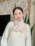 珩昀純色毛毛女冬季護頸圍脖韓版可愛(ài)學(xué)生仿獺兔毛絨加厚保暖交叉圍巾 【純色環(huán)扣款】米色 曬單實(shí)拍圖