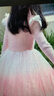 G.duck女童冰雪奇緣艾莎公主裙春秋冬季2024毛衣連衣裙蓬蓬紗裙加絨童裝 粉紅色(春秋款)- 140 cm 曬單實(shí)拍圖
