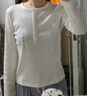優(yōu)衣庫女裝羅紋亨利領(lǐng)T恤/長(cháng)袖修身短款內搭打底25新款479591 02 淺灰色 S /155/80A 曬單實(shí)拍圖