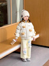 可英 GOWINBABY女童新年衣服禮物2025冬款女孩百搭甜美可愛(ài)棉衣女寶防風(fēng)加絨棉服 黃色兔子連帽棉服+米白色寬松休閑褲WE592 100 （適合身高90cm-100cm） 曬單實(shí)拍圖