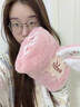 LNGA LANDGRE可愛(ài)毛絨熱水袋充電暖手寶暖寶寶暖水袋女生用熱寶電暖寶防爆暖腰 粉色櫻桃兔耳朵【國標認證 智能斷電】 曬單實(shí)拍圖