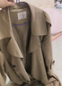 紫涵（ZIHAN）春季英倫風(fēng)長(cháng)款風(fēng)衣氣質(zhì)簡(jiǎn)約通勤雙排扣大衣外套百搭 茶色 XS 曬單實(shí)拍圖