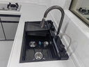 沐瀚森5MM厚鯨魚(yú)瀑布飛雨廚房水槽大單槽數顯304不銹鋼蜂窩洗菜盆一體盆 黑75*45鯨魚(yú)套餐-右下水/5MM頂厚 曬單實(shí)拍圖